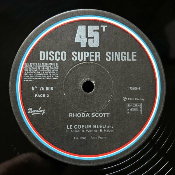 Rhoda Scott<br>C'est Si Bon / Le Coeur Bleu<br><span style="color: red;font-weight: bold">VENDU</span> – Image 2