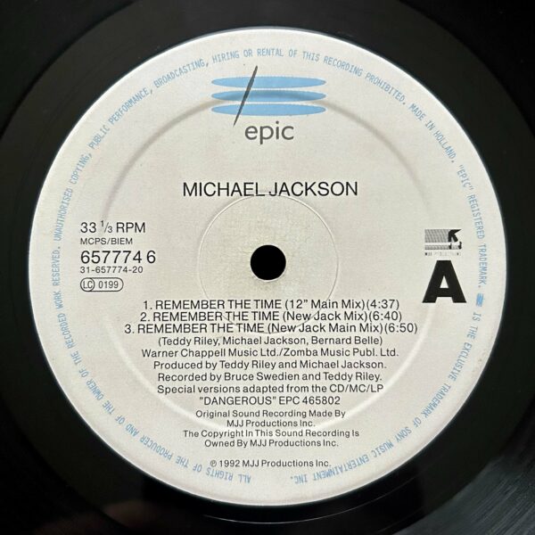 Michael Jackson<br>Remember The Time<br><span style="color: red;font-weight: bold">VENDU</span> – Image 3