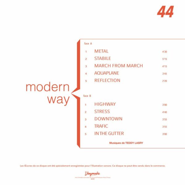 Réédition vinyle Modern Way de Teddy Lasry, pochette arrière, jazz funk expérimental, Patchwork Library